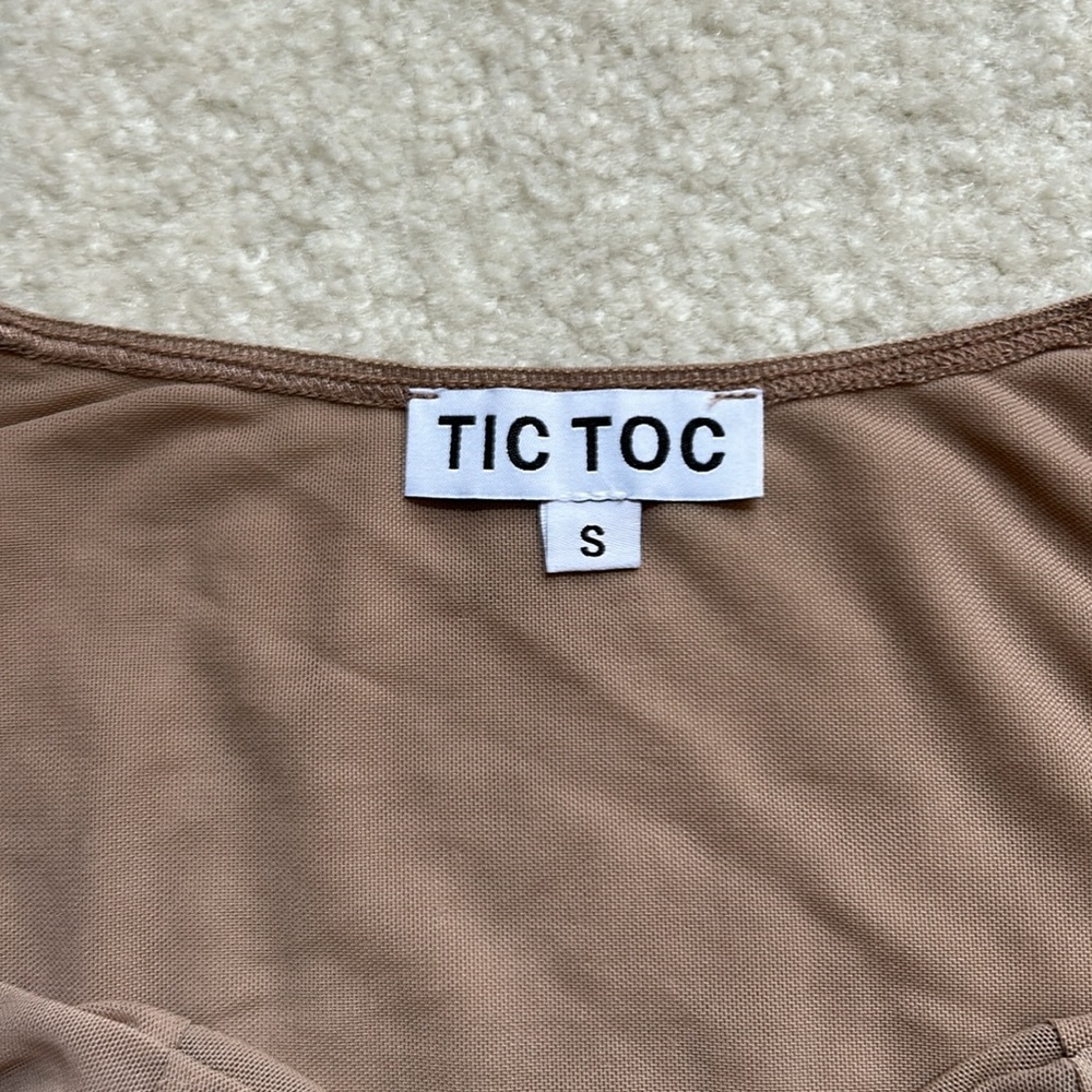 TIC TOC Tan Long Sleeve Crop Top - Picture 3 of 8